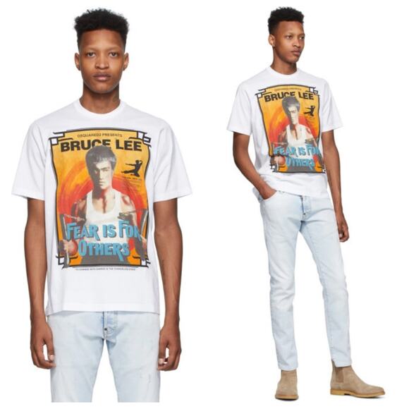 Dsquared2 Other - Dsquared2 White Bruce Lee Slouch Fit T-Shirt Men’s Size Small White